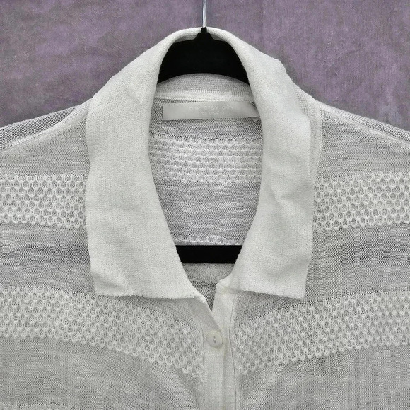One Grey Day Revolve Long Sleeve Top Blouse Button Up Cardigan Collar Size XS - Picture 3 of 5